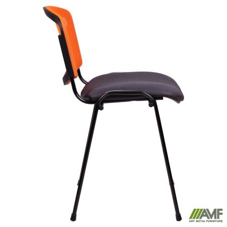 Фото 2 - Стул Изо Веб черный сиденье Сетка серая/спинка Сетка оранжевая 