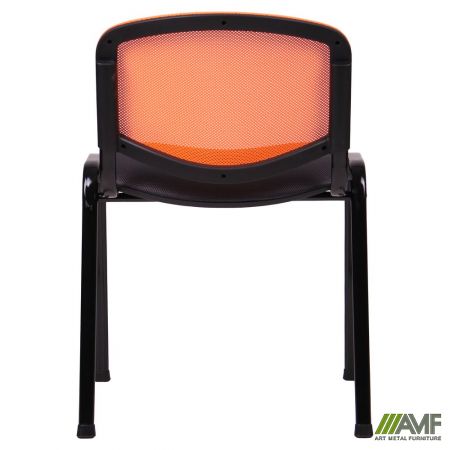 Фото 4 - Стул Изо Веб Лак черный, сиденье Неаполь №23/спинка Сетка оранжевая