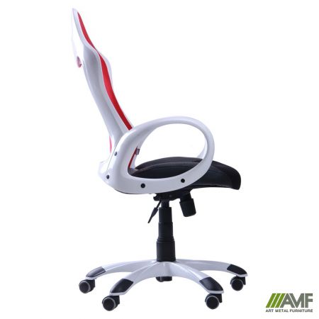Фото 3 - Кресло Матрикс-1 Белый, сиденье Сетка черная/спинка Сетка бордовая