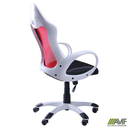 Фото 5 - Кресло Матрикс-1 Белый, сиденье Сетка черная/спинка Сетка бордовая