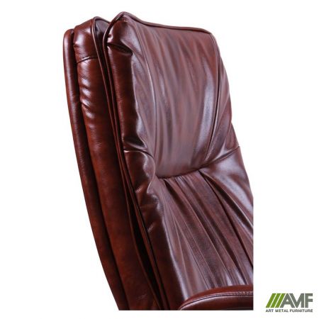 Фото 5 - Кресло Палермо Хром Механизм MB Кожа Люкс комбинированная темно-коричневая