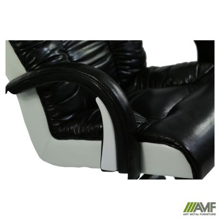 Фото 6 - Кресло Кинг Люкс MB белый лаки черный передняя часть, лаки белый задняя часть, вышивка Elite