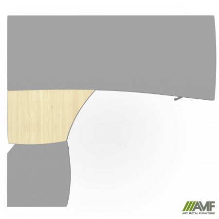 Фото 6 - Стол с экраном М471 АртМобил (1830х1670х760мм) клен и серый/кромка серый металлик/металлический карк