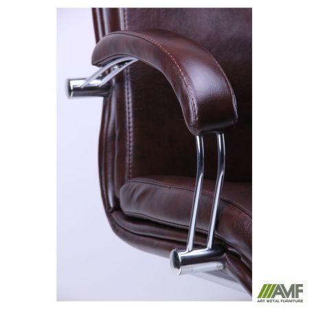 Фото 5 - Кресло Техас CF хром Кожа Люкс двухсторонняя темно-коричневая