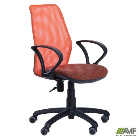 Фото 1 - Кресло Oxi/АМФ-4 сиденье Сетка серая/спинка Сетка оранжевая 