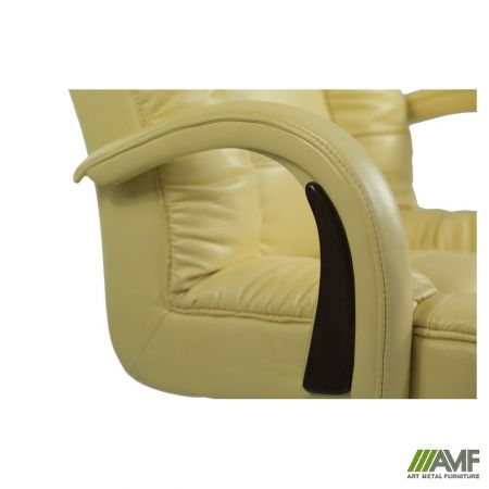 Фото 4 - Кресло Кинг Люкс МВ белый Неаполь N-01, вышивка Standart, нитки золото