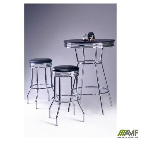Фото 4 - Комплект Roxy черный стол барный и 2 стула (CZ-1503)