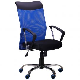 Кресло АЭРО HB Line Color сиденье Сетка чёрная,Неаполь N-20/спинка Сетка синяя, вставка Неаполь N-20 