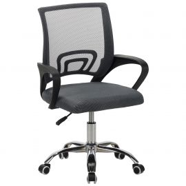 Кресло Web Home хром, ткань черная/сетка серая Кресло Web Home хром, ткань черная/сетка серая