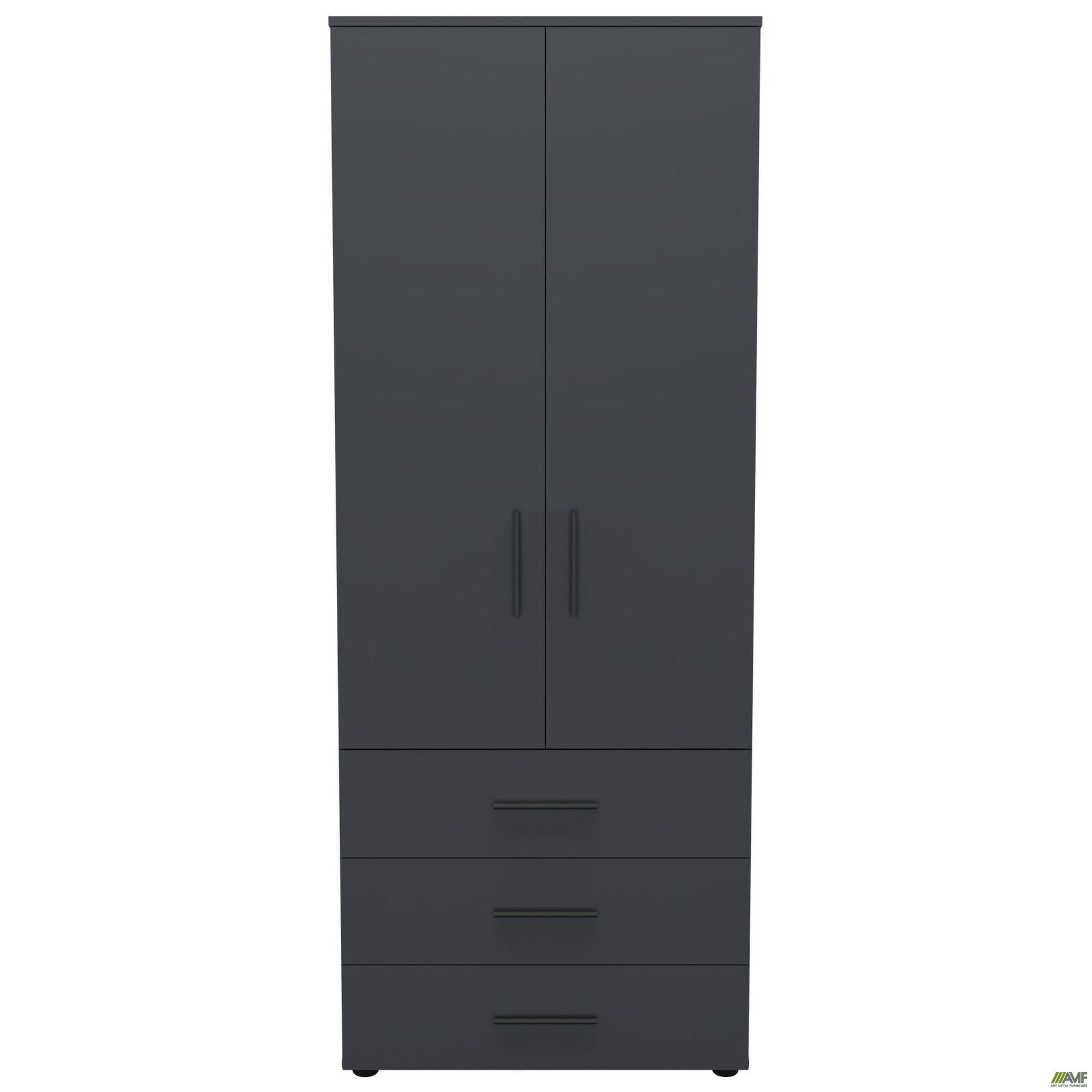 Фото 2 - Шафа гардеробна City 2-х дверна 3 шухляди (760х500х1930Н) Антрацит Фото 2 - Шафа гардеробна City 2-х дверна 3 шухляди (760х500х1930Н) Антрацит