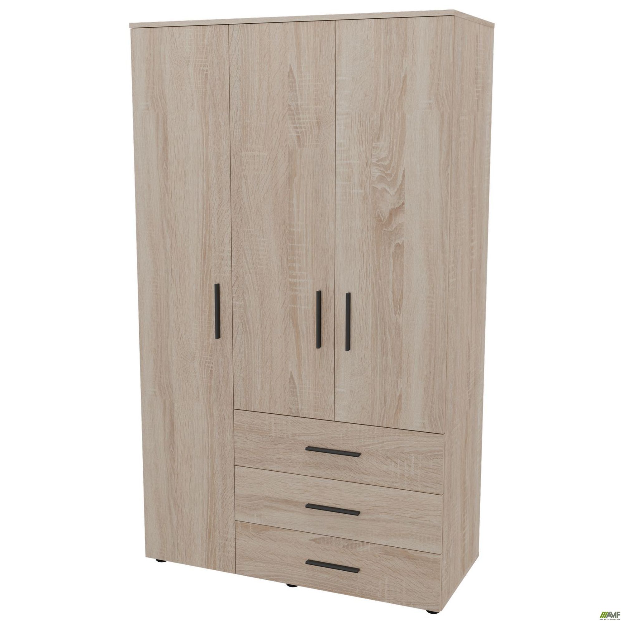 Фото 3 - Шафа гардеробна City 3-х дверна 3 шухляди ліва (1120х500х1930Н) Дуб Сонома Фото 3 - Шафа гардеробна City 3-х дверна 3 шухляди ліва (1120х500х1930Н) Дуб Сонома