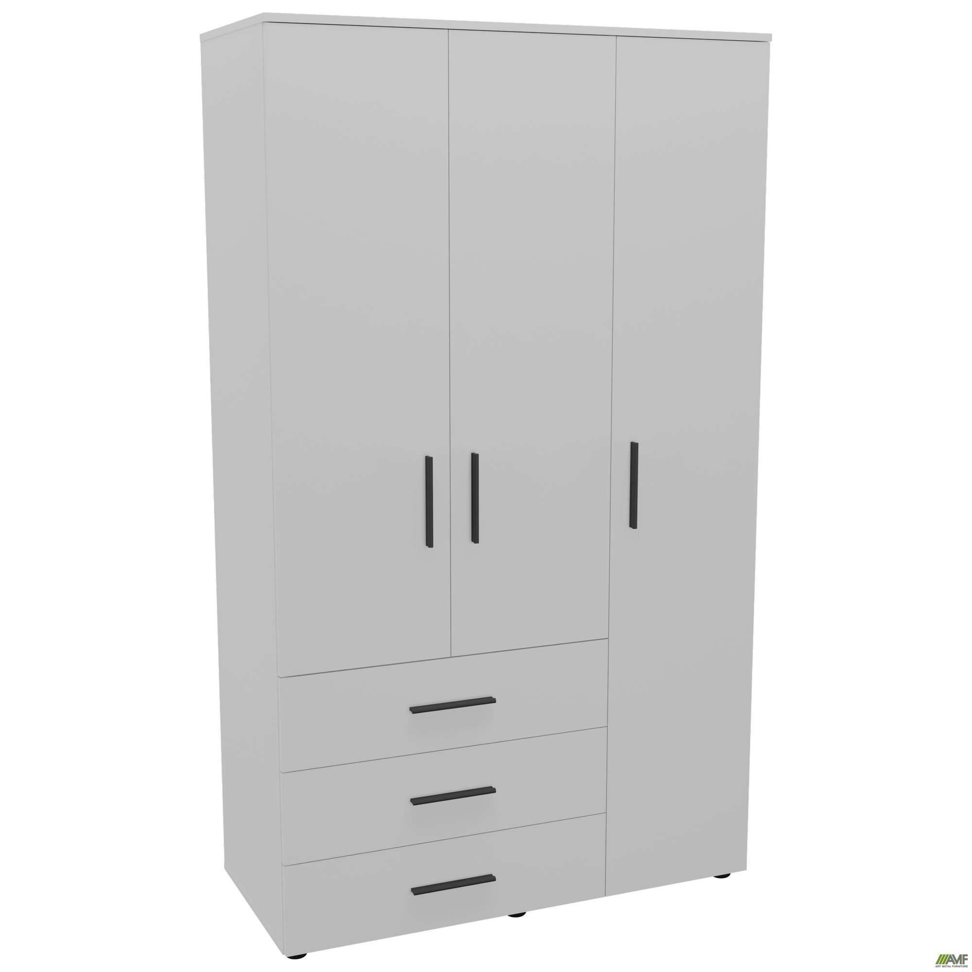 Фото 1 - Шафа гардеробна City 3-х дверна 3 шухляди права (1120х500х1930Н) Білий Фото 1 - Шафа гардеробна City 3-х дверна 3 шухляди права (1120х500х1930Н) Білий