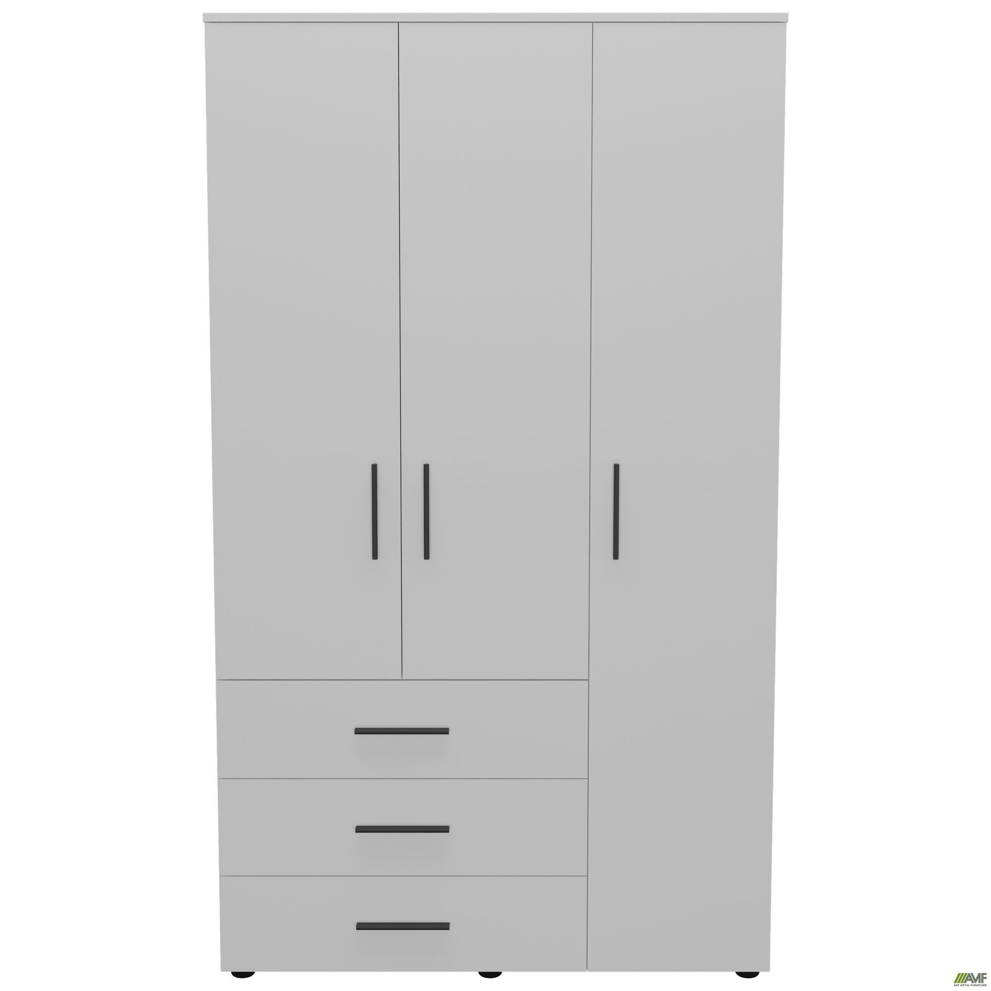 Фото 2 - Шафа гардеробна City 3-х дверна 3 шухляди права (1120х500х1930Н) Білий Фото 2 - Шафа гардеробна City 3-х дверна 3 шухляди права (1120х500х1930Н) Білий