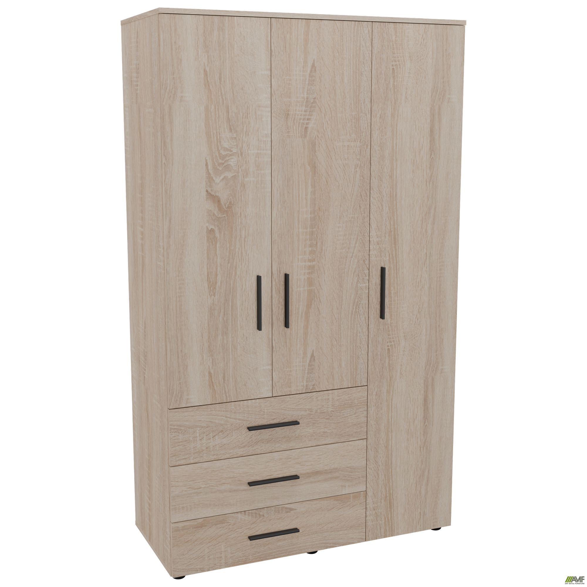 Фото 1 - Шафа гардеробна City 3-х дверна 3 шухляди права (1120х500х1930Н) Дуб Сонома Фото 1 - Шафа гардеробна City 3-х дверна 3 шухляди права (1120х500х1930Н) Дуб Сонома