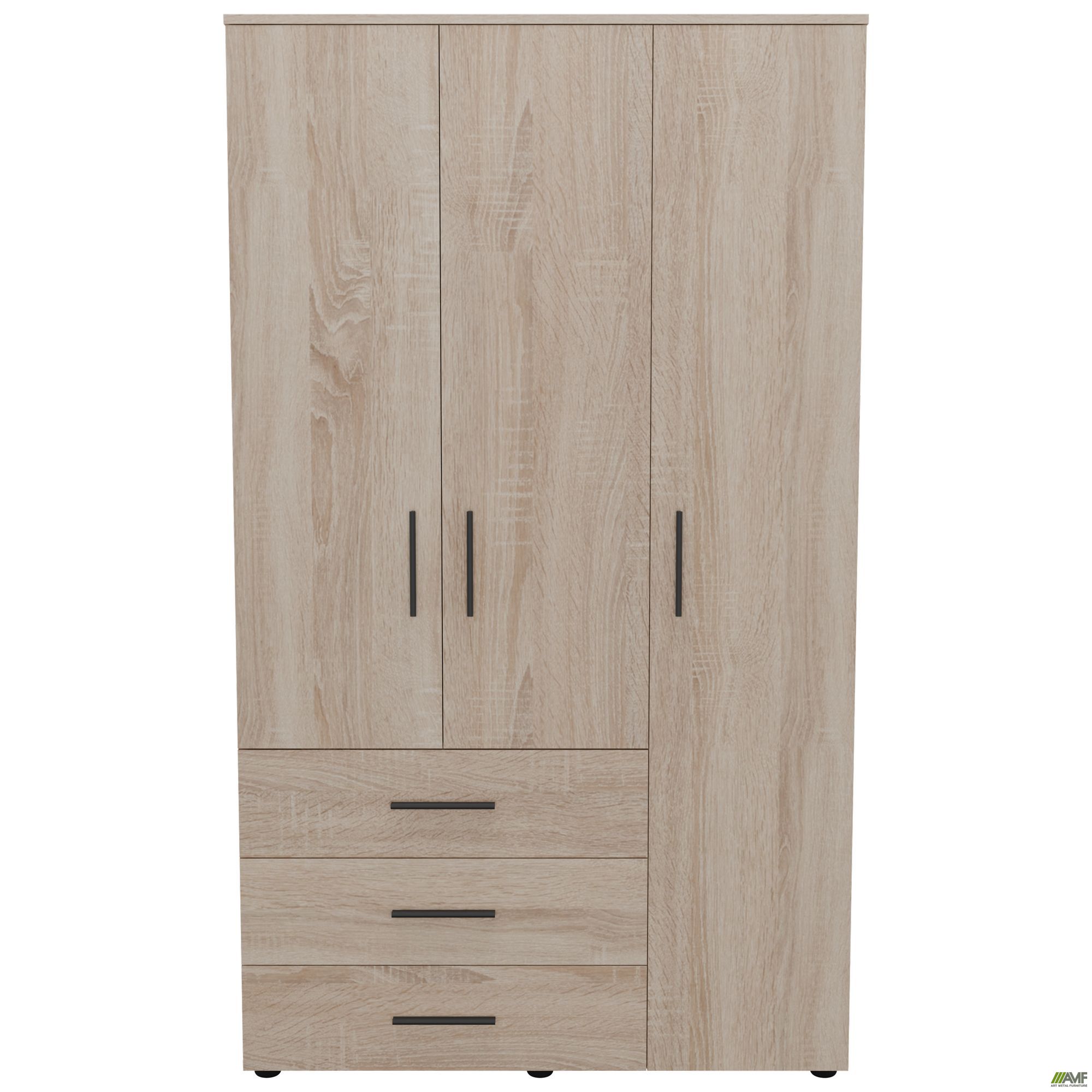 Фото 2 - Шафа гардеробна City 3-х дверна 3 шухляди права (1120х500х1930Н) Дуб Сонома Фото 2 - Шафа гардеробна City 3-х дверна 3 шухляди права (1120х500х1930Н) Дуб Сонома