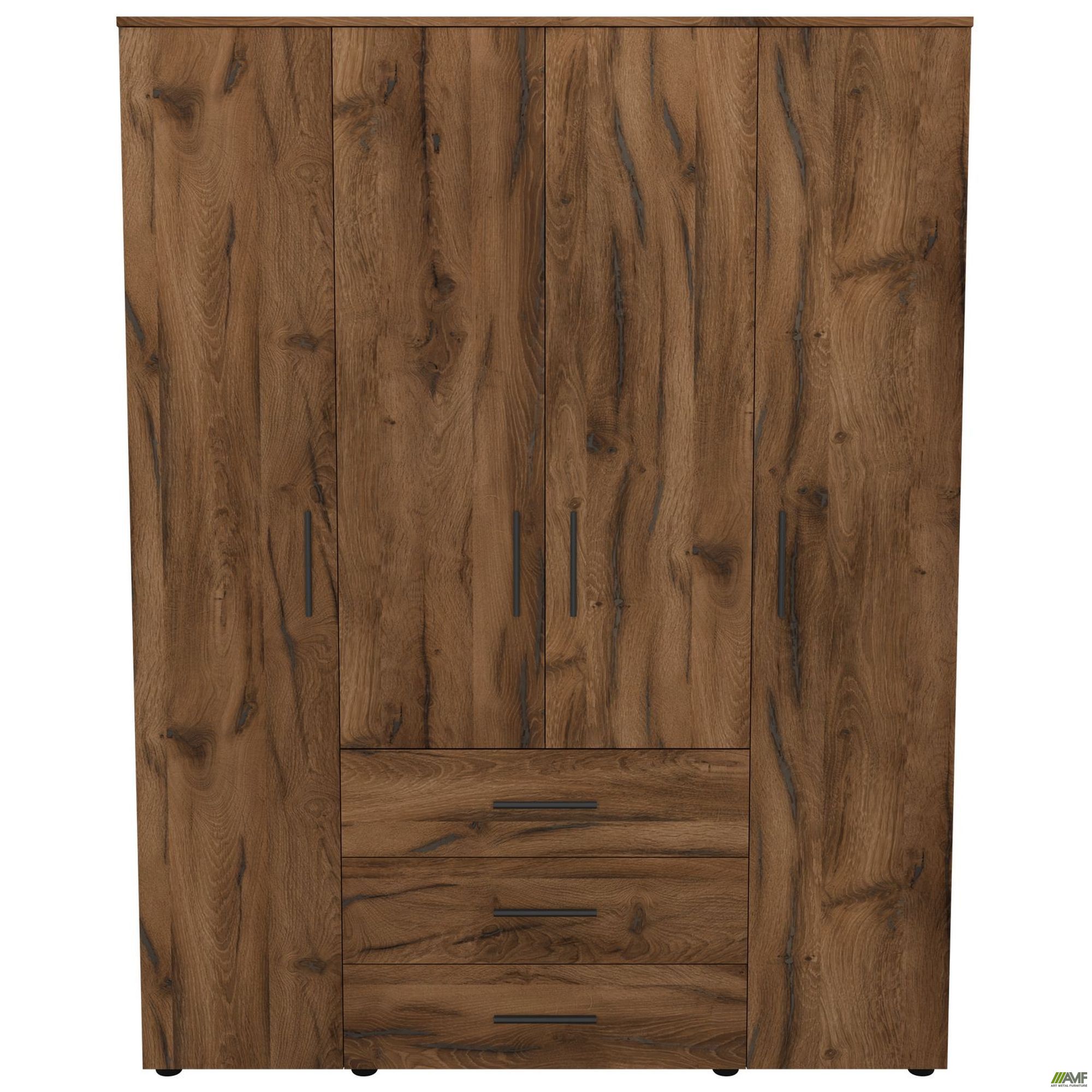 Фото 2 - Шкаф гардеробный City 4-х дверный 3 ящика (1500х500х1930Н) Дуб Ливорно Фото 2 - Шкаф гардеробный City 4-х дверный 3 ящика (1500х500х1930Н) Дуб Ливорно