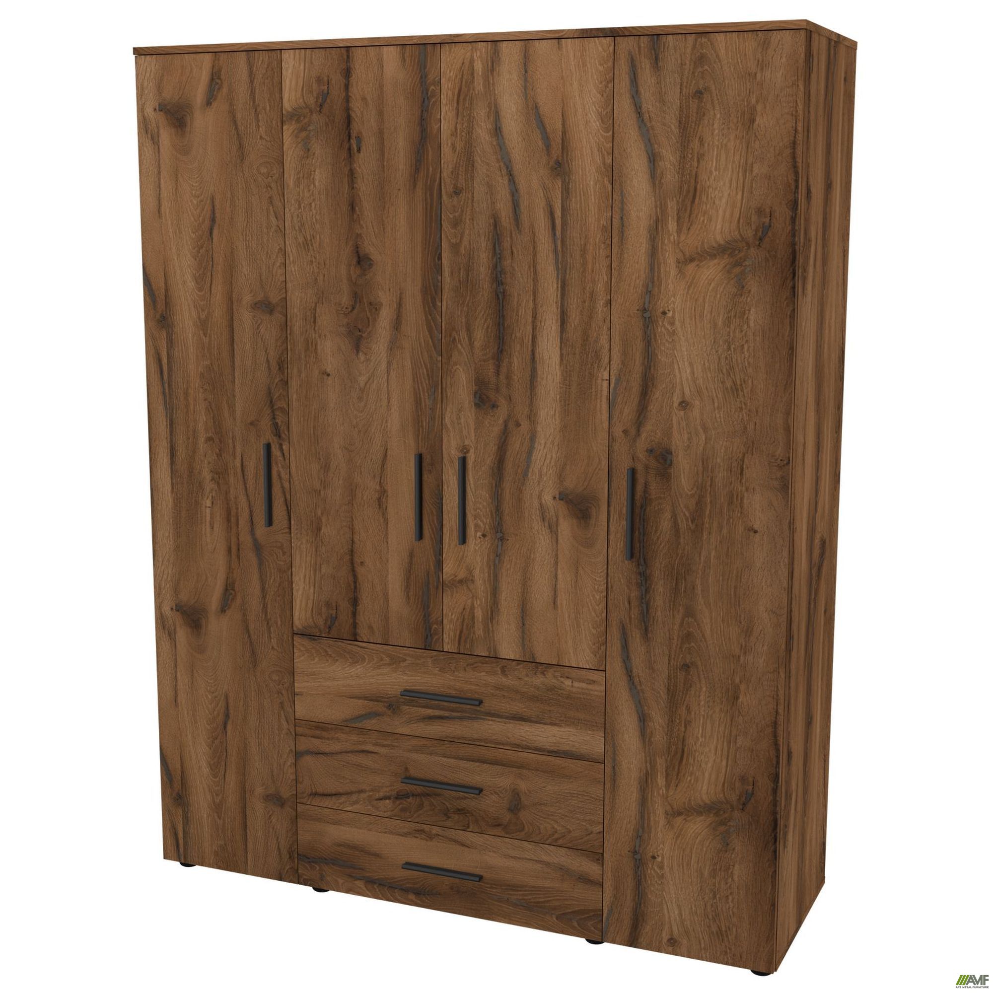 Фото 3 - Шкаф гардеробный City 4-х дверный 3 ящика (1500х500х1930Н) Дуб Ливорно Фото 3 - Шкаф гардеробный City 4-х дверный 3 ящика (1500х500х1930Н) Дуб Ливорно