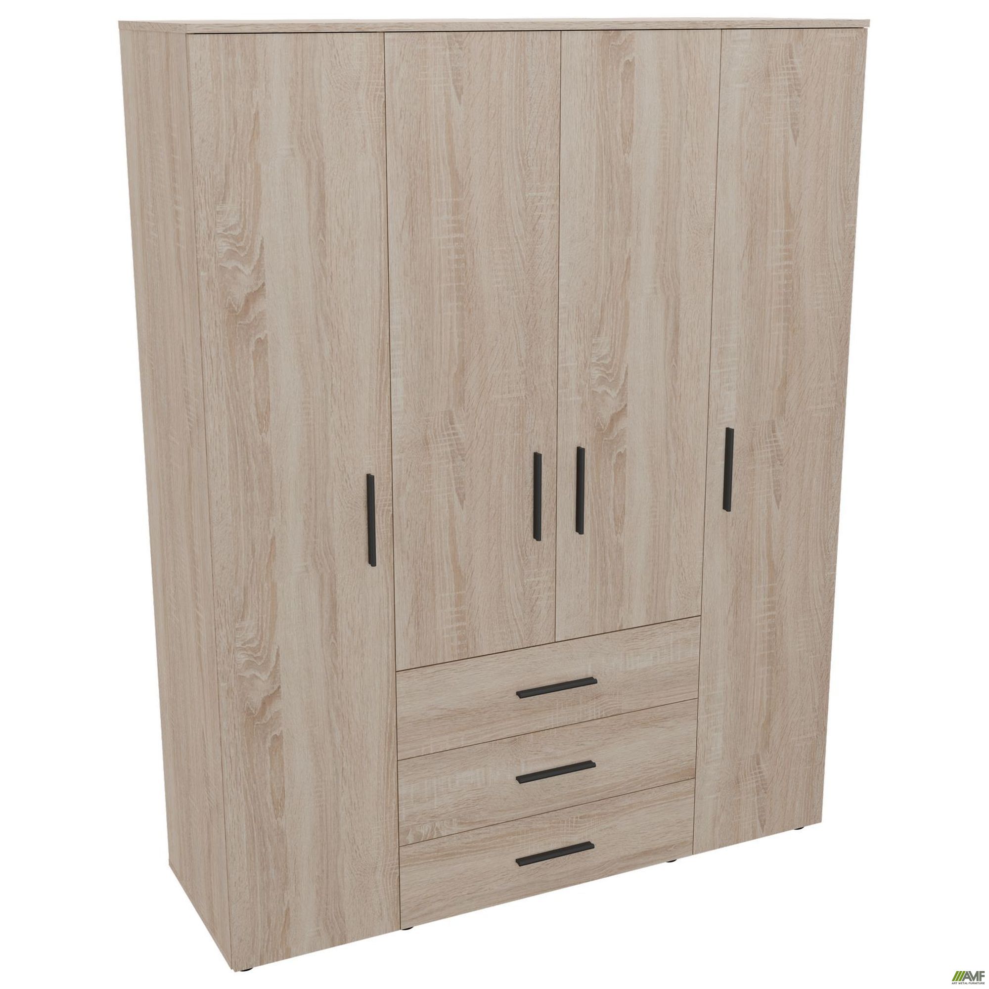 Фото 1 - Шкаф гардеробный City 4-х дверный 3 ящика (1500х500х1930Н) Дуб Сонома Фото 1 - Шкаф гардеробный City 4-х дверный 3 ящика (1500х500х1930Н) Дуб Сонома