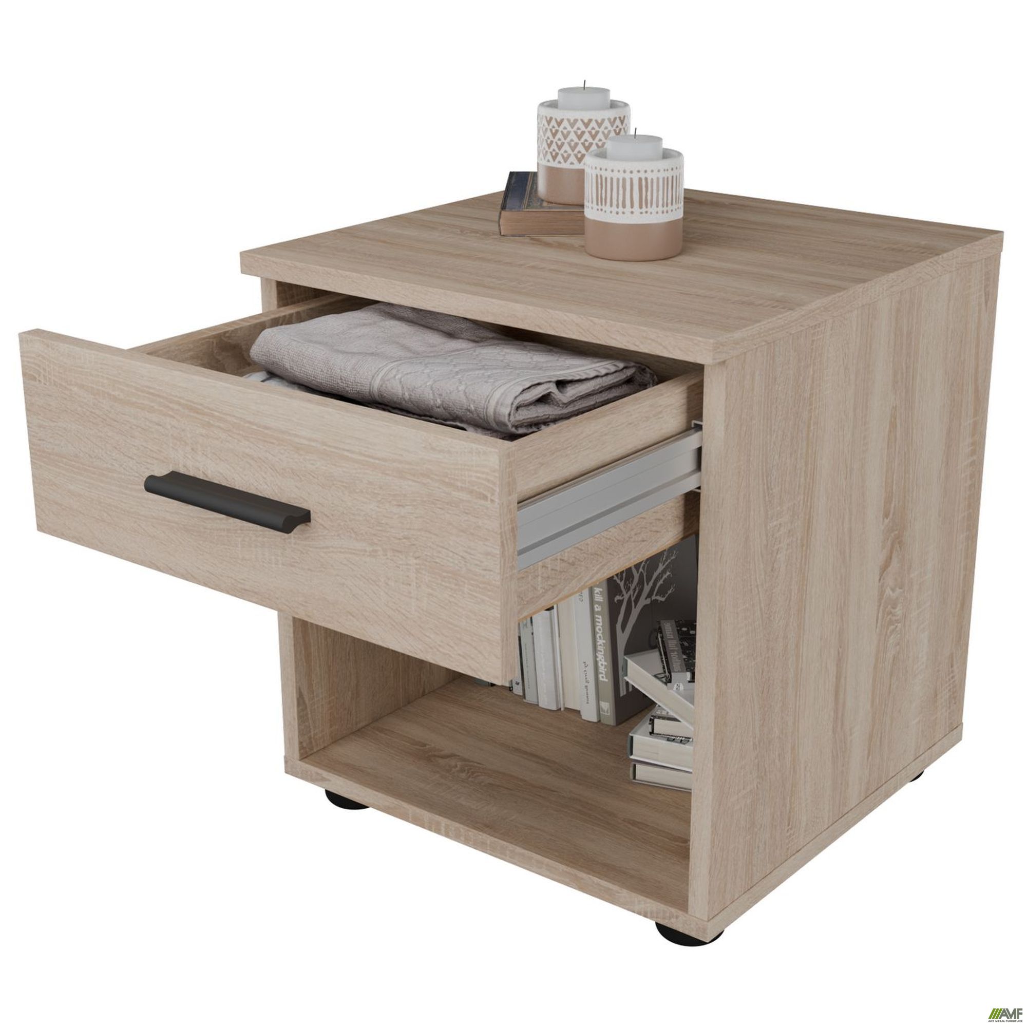 Фото 6 - Тумба приліжкова City одна шухляда (400х400х450Н) Дуб Сонома Фото 6 - Тумба приліжкова City одна шухляда (400х400х450Н) Дуб Сонома