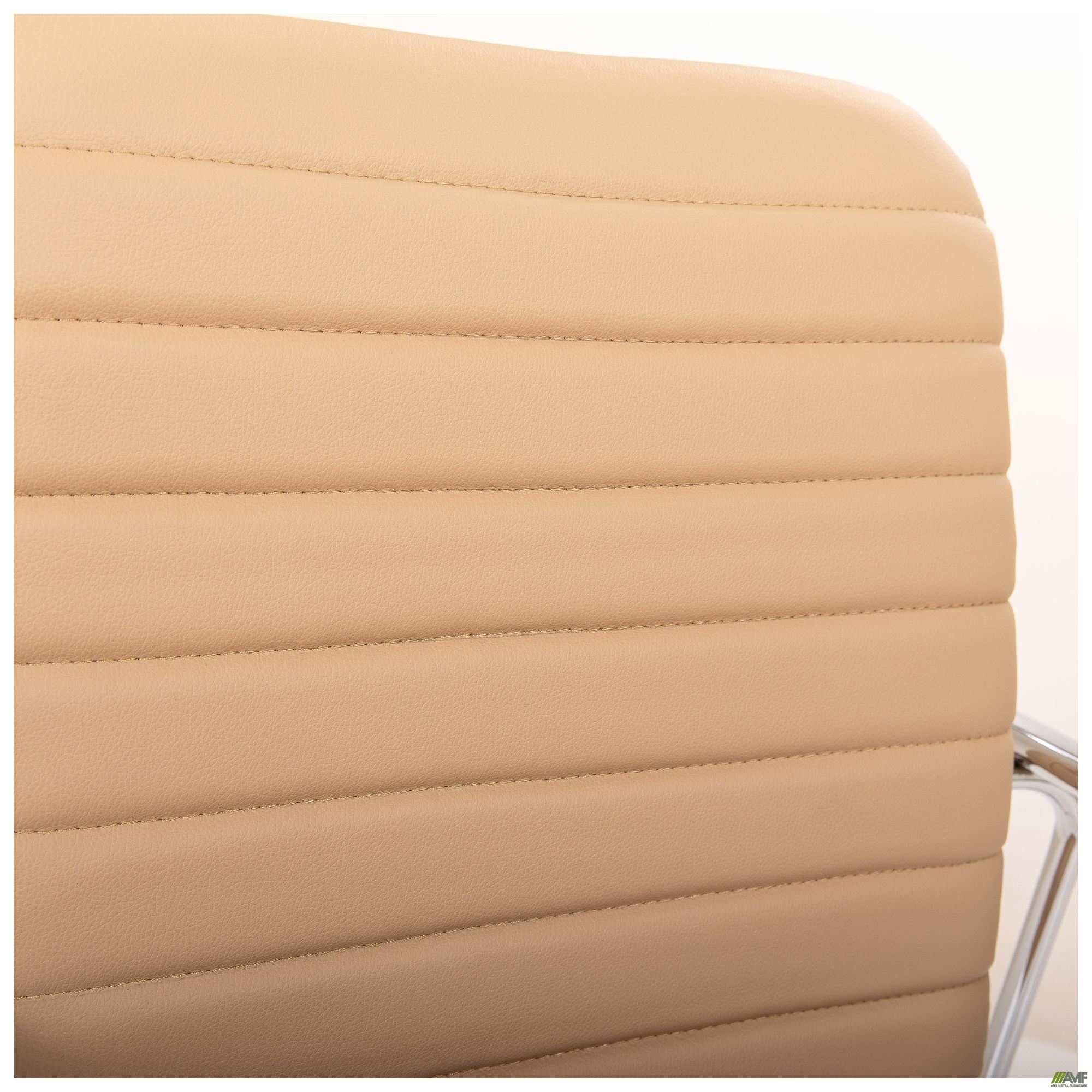 Фото 8 - Стілець Rumba хром орех Шкірзам бежевий Фото 8 - Стілець Rumba хром орех Шкірзам бежевий
