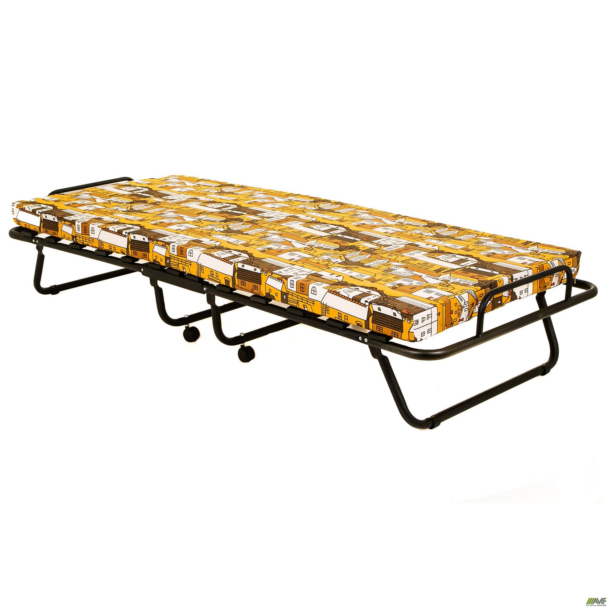 Фото 3 - Раскладушка Классик черная с матрасом 1900*800 City brown Фото 3 - Раскладушка Классик черная с матрасом 1900*800 City brown