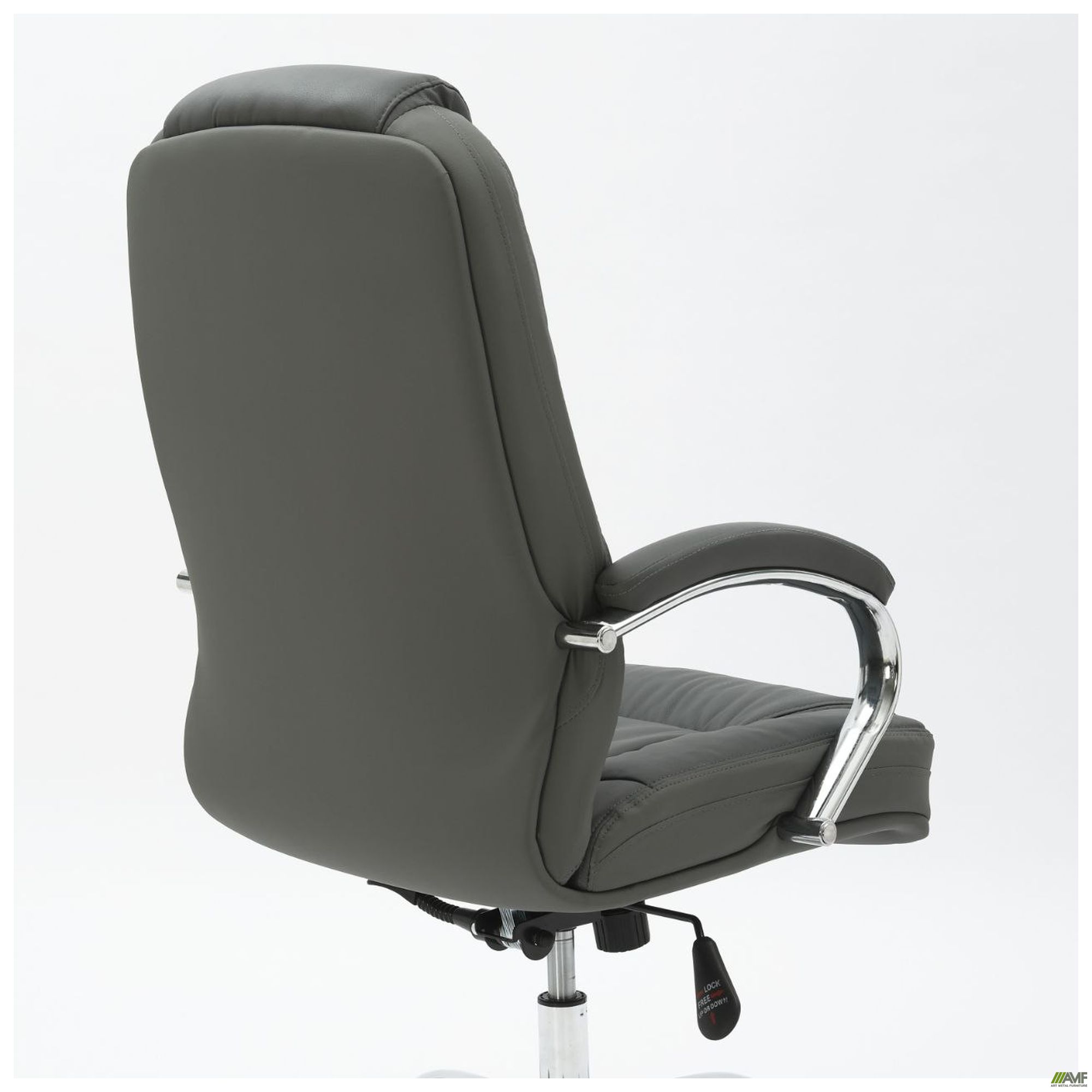 Фото 11 - Кресло Marselle-Ch хром НВ, механизм Anyfix, кожзам серый Фото 11 - Кресло Marselle-Ch хром НВ, механизм Anyfix, кожзам серый