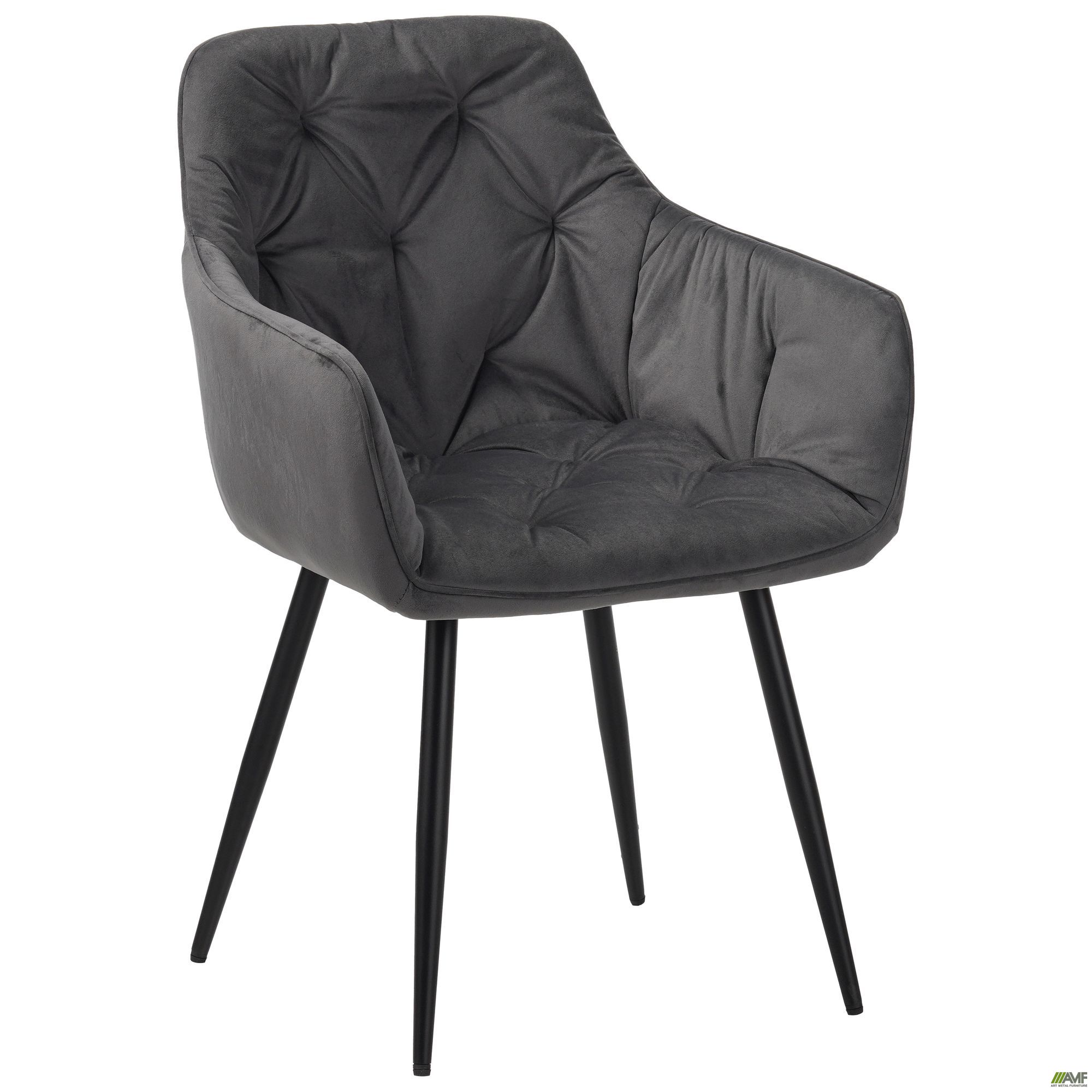 Фото 1 - Кресло Liana черный/вельвет темно-серый Фото 1 - Кресло Liana черный/вельвет темно-серый