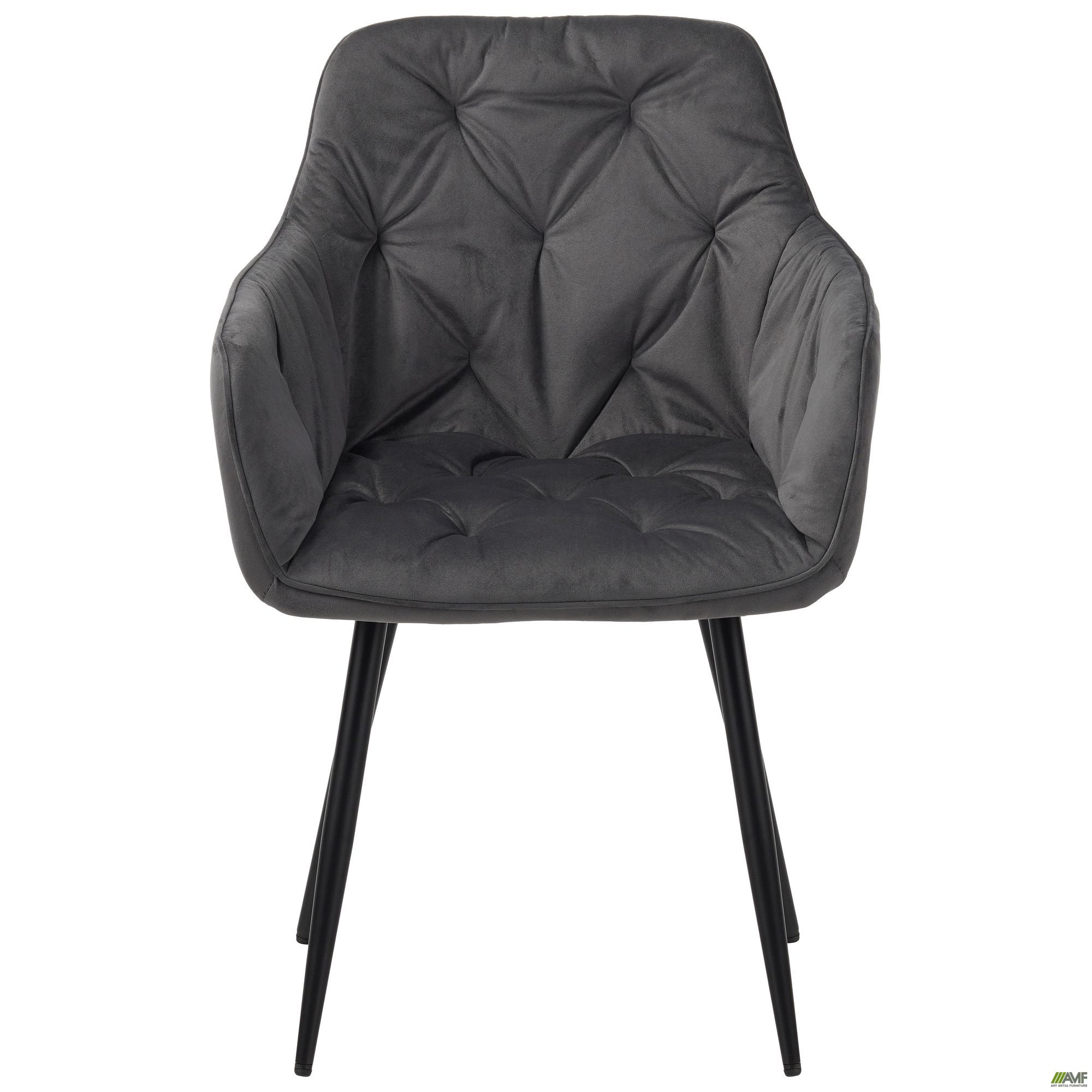 Фото 2 - Кресло Liana черный/вельвет темно-серый Фото 2 - Кресло Liana черный/вельвет темно-серый