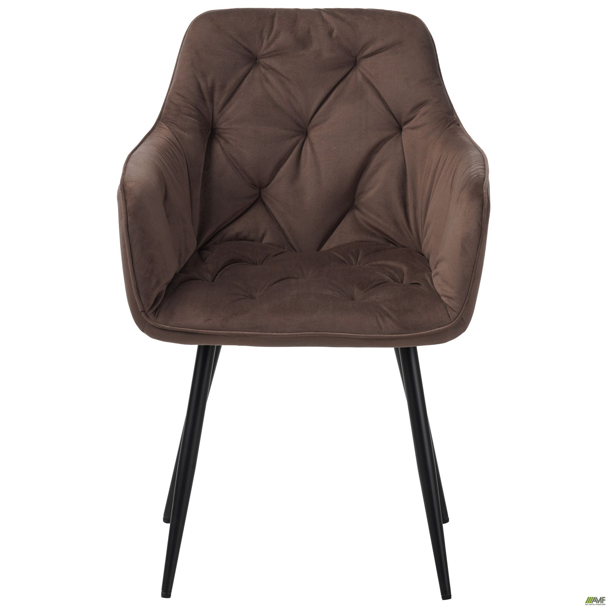 Фото 2 - Кресло Liana черный/вельвет коричневый Фото 2 - Кресло Liana черный/вельвет коричневый