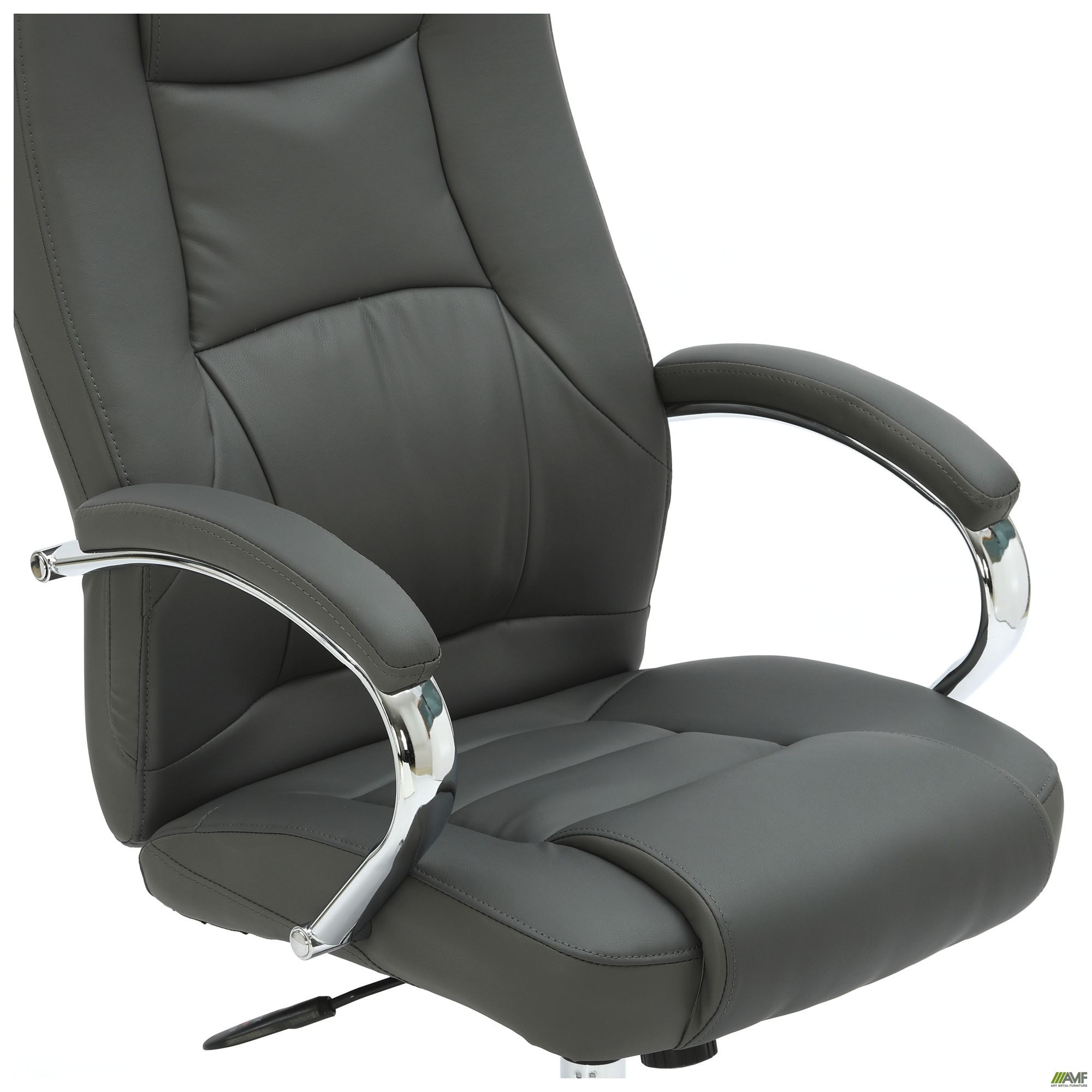 Фото 9 - Кресло Mustang-Ch хром НВ, механизм Anyfix, кожзам серый Фото 9 - Кресло Mustang-Ch хром НВ, механизм Anyfix, кожзам серый