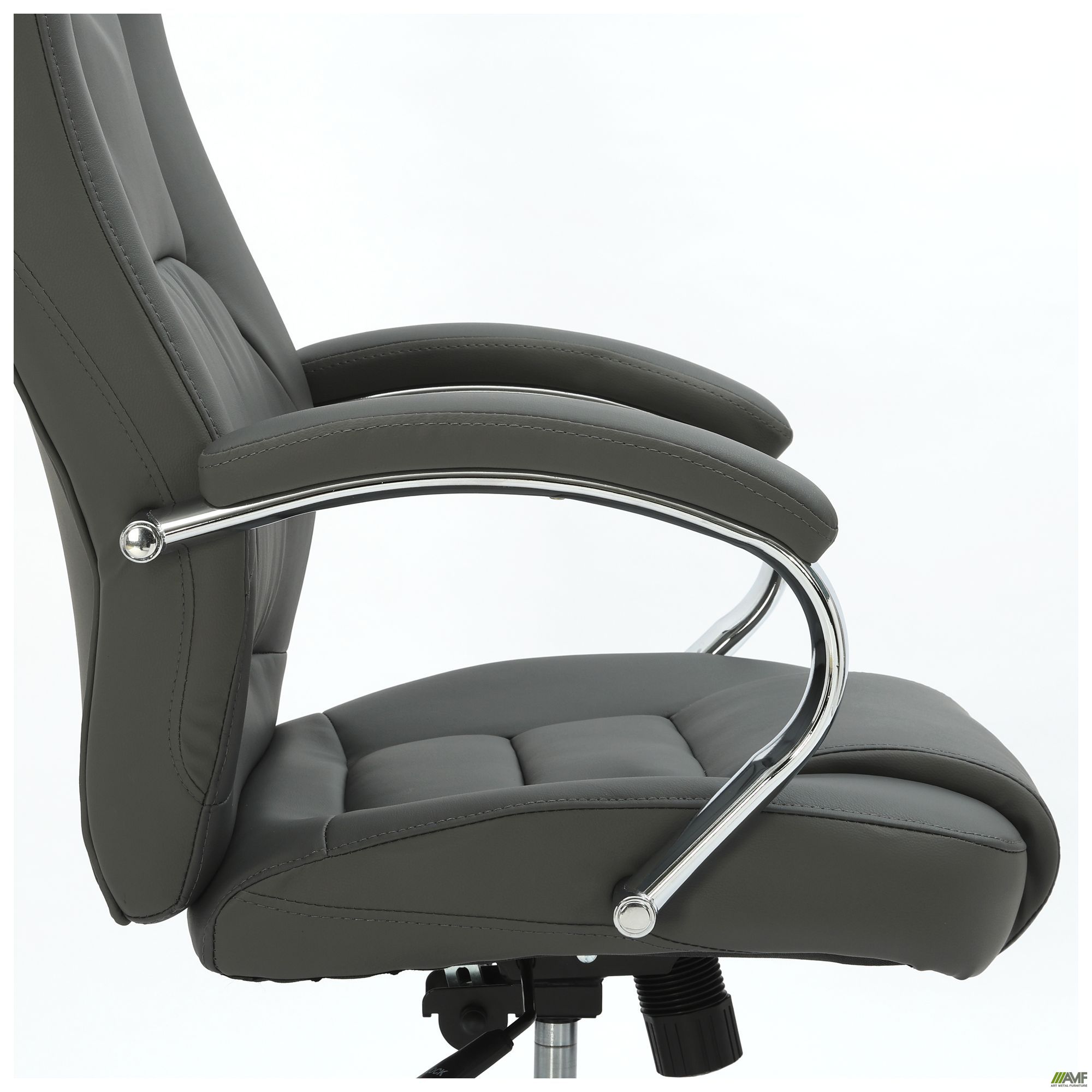 Фото 10 - Кресло Mustang-Ch хром НВ, механизм Anyfix, кожзам серый Фото 10 - Кресло Mustang-Ch хром НВ, механизм Anyfix, кожзам серый