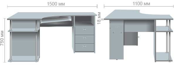 Характеристики Стол компьютерный СК820 венге