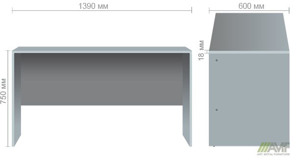 Характеристики Стол письменный SL-104 (1390х600х750мм) орех темный