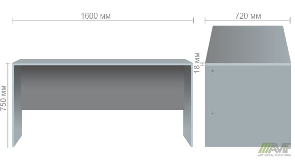 Характеристики Стол письменный SL-108 (1600х720х750мм) орех темный