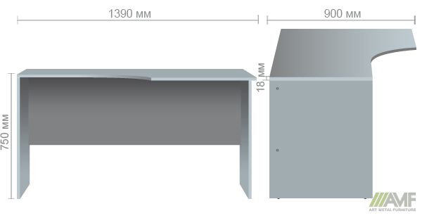 Характеристики Стол компьютерный SL-202 (1390х900х750мм) орех темный