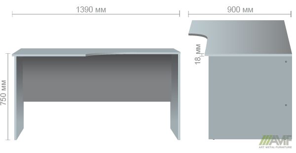 Характеристики SL-211 Стол угловой (1390х900х750мм) яблоня