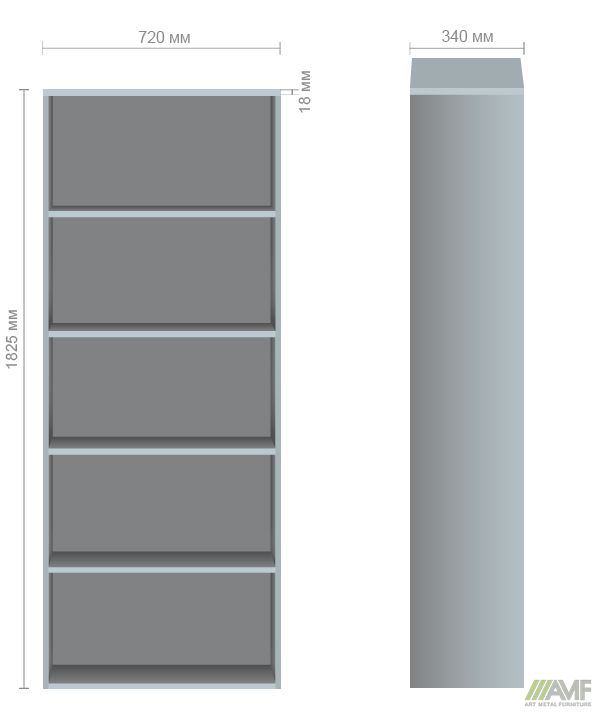 Характеристики Секция мебельная SL-601 (720х340х1825мм) вяз либерти