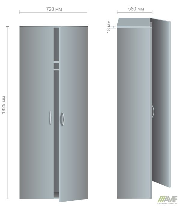 Характеристики Шкаф-гардероб SL-902 (720х580х1825мм) орех темный