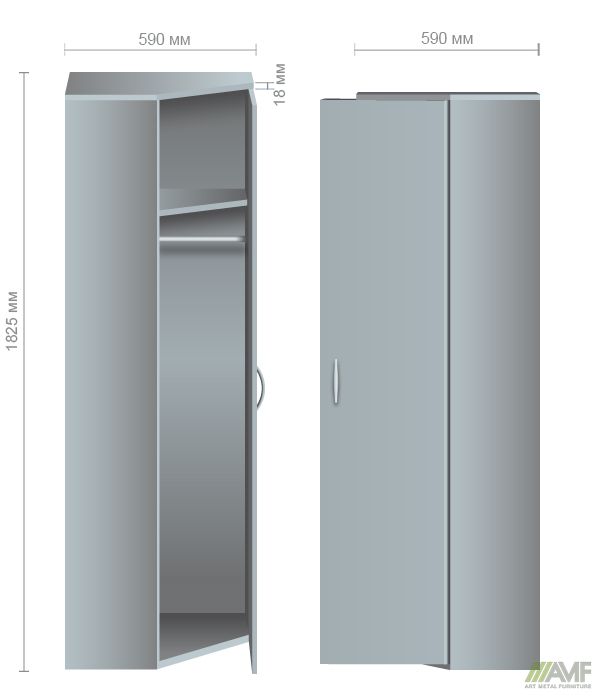 Характеристики Шкаф-гардероб угловой  SL-903 (590х590х1825мм) орех темный