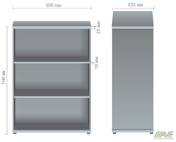 Характеристики Секция мебельная МГ-603 (806х420х1140мм) орех темный