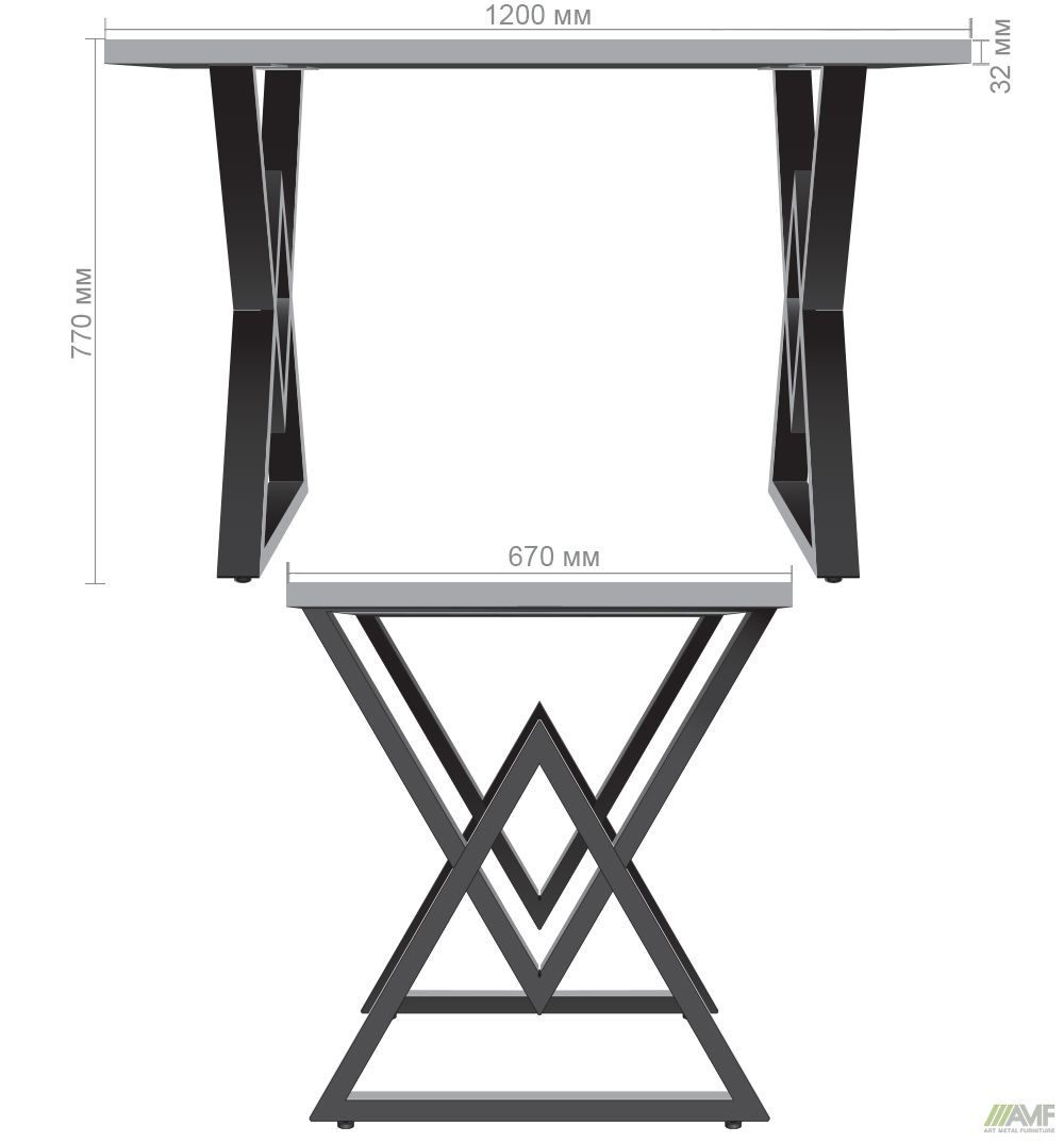 Характеристики Стіл Daisy 1200 (1200х670хН770) чорний графіт/Дуб Ліворно Характеристики Стіл Daisy 1200 (1200х670хН770) чорний графіт/Дуб Ліворно