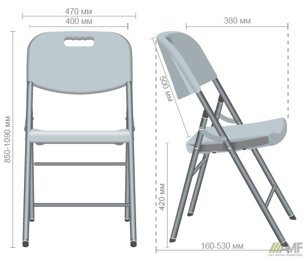 Характеристики Стілець складаний Knox-F пластик чорний Характеристики Стілець складаний Knox-F пластик чорний