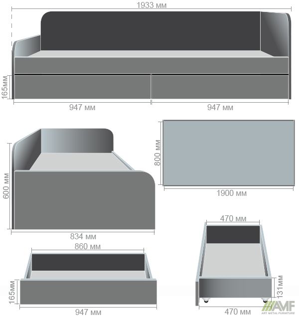 Характеристики Ліжко односпальне City дві шухляди під матрац 1900х800 Дуб Сонома Характеристики Ліжко односпальне City дві шухляди під матрац 1900х800 Дуб Сонома