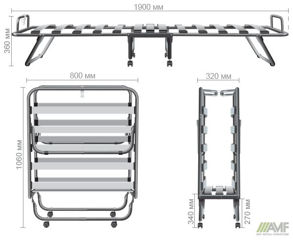 Характеристики Розкладачка Класик без матрацу 1900 * 800 Характеристики Розкладачка Класик без матрацу 1900 * 800