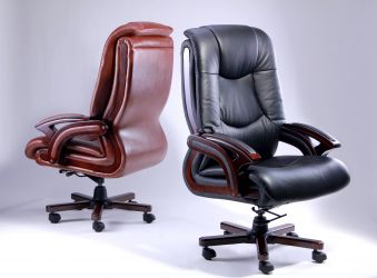 Кресло Ванкувер, кожа черная (625-B+PVC) - интерьер - фото 6