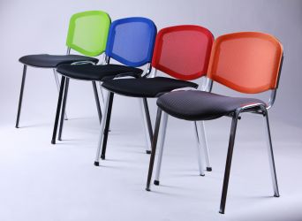 Стул Изо Веб черный сиденье Сидней-20/спинка Сетка оранжевая - интерьер - фото 1
