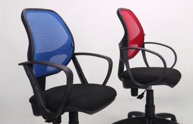 Кресло Бит/АМФ-8 сиденье Сетка черная/спинка Сетка оранжевая - интерьер - фото 15