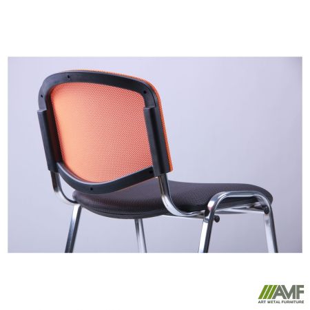 Фото 6 - Стул Изо Веб хром сиденье Сетка серая/спинка Сетка оранжевая 