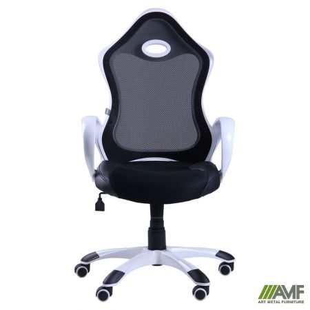 Фото 3 - Кресло Матрикс-1 Белый, сиденье Сетка черная/спинка Сетка черная