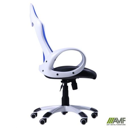 Фото 2 - Кресло Матрикс-1 Белый, сиденье Сетка черная/спинка Сетка синяя